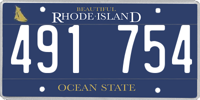 RI license plate 491754
