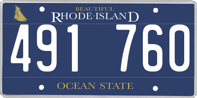 RI license plate 491760