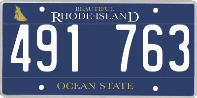 RI license plate 491763