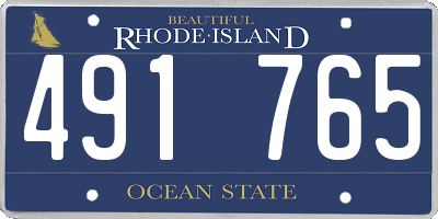 RI license plate 491765