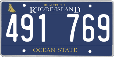 RI license plate 491769