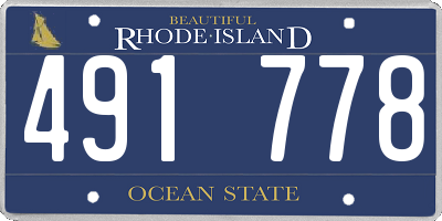 RI license plate 491778