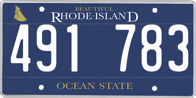 RI license plate 491783