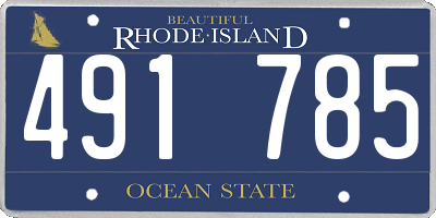 RI license plate 491785