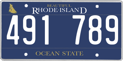 RI license plate 491789