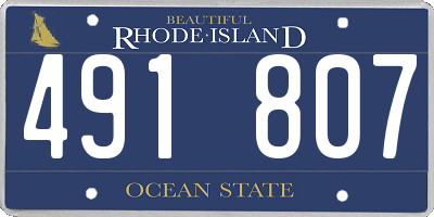 RI license plate 491807