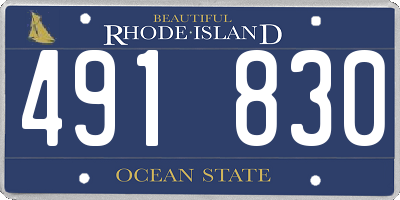 RI license plate 491830