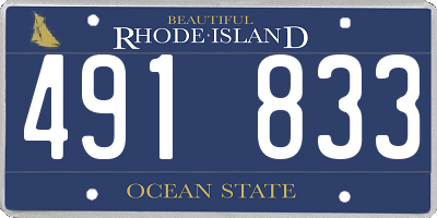 RI license plate 491833