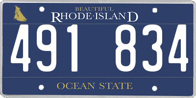 RI license plate 491834