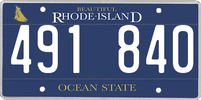RI license plate 491840