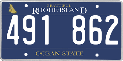 RI license plate 491862
