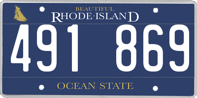 RI license plate 491869