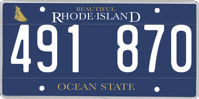RI license plate 491870