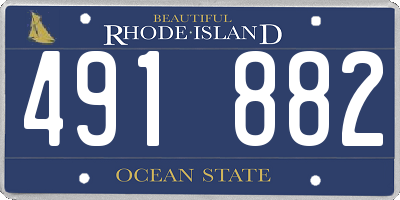 RI license plate 491882