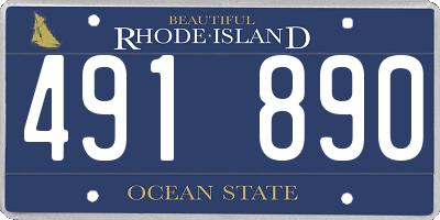 RI license plate 491890