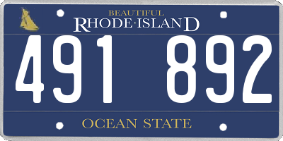 RI license plate 491892