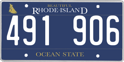 RI license plate 491906