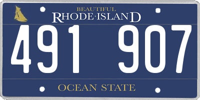 RI license plate 491907