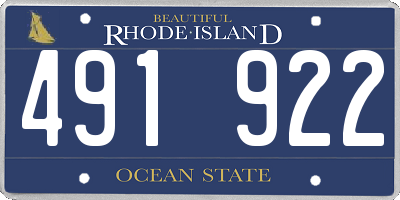 RI license plate 491922