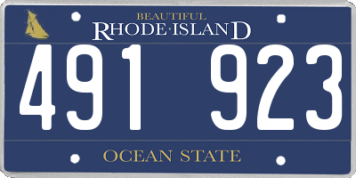 RI license plate 491923