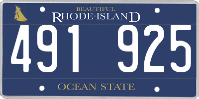 RI license plate 491925