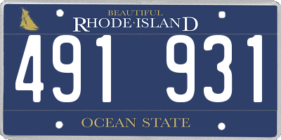 RI license plate 491931