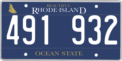 RI license plate 491932