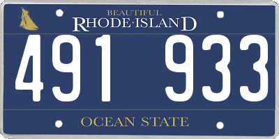 RI license plate 491933