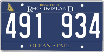 RI license plate 491934
