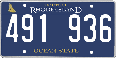 RI license plate 491936