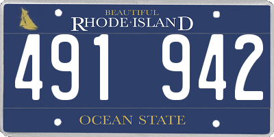 RI license plate 491942