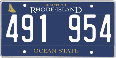 RI license plate 491954