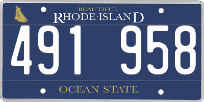 RI license plate 491958