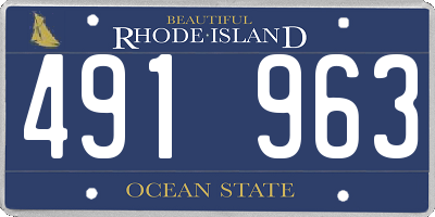 RI license plate 491963
