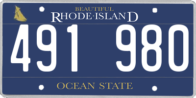 RI license plate 491980