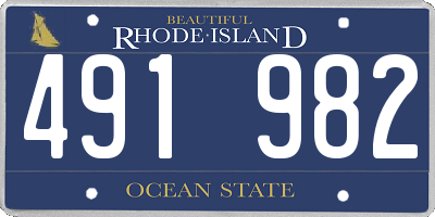 RI license plate 491982