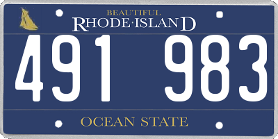 RI license plate 491983