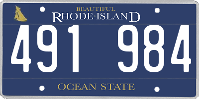 RI license plate 491984