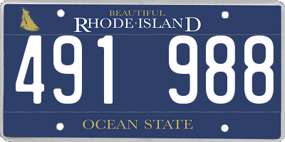 RI license plate 491988