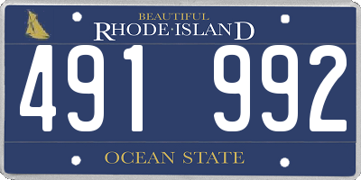 RI license plate 491992