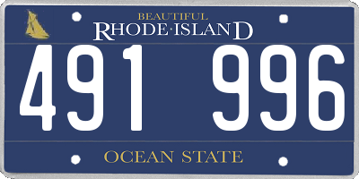 RI license plate 491996