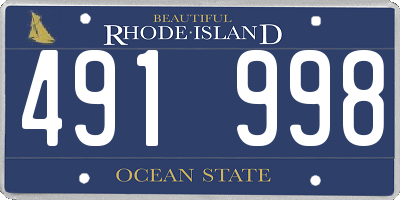 RI license plate 491998