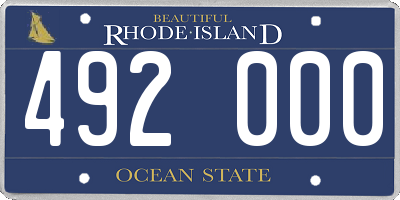 RI license plate 492000