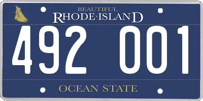 RI license plate 492001