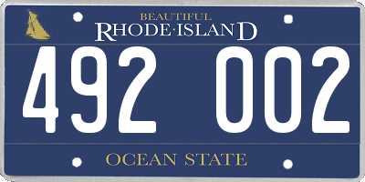 RI license plate 492002