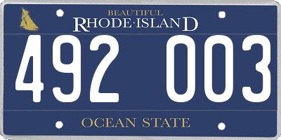 RI license plate 492003