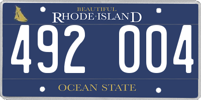 RI license plate 492004