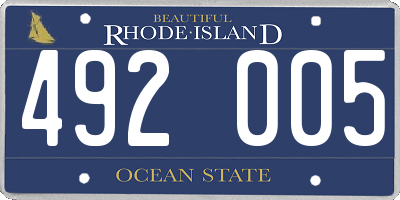 RI license plate 492005