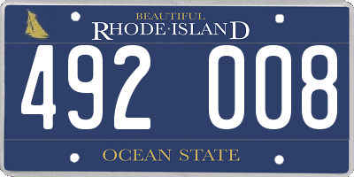 RI license plate 492008