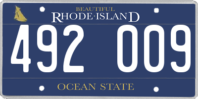 RI license plate 492009